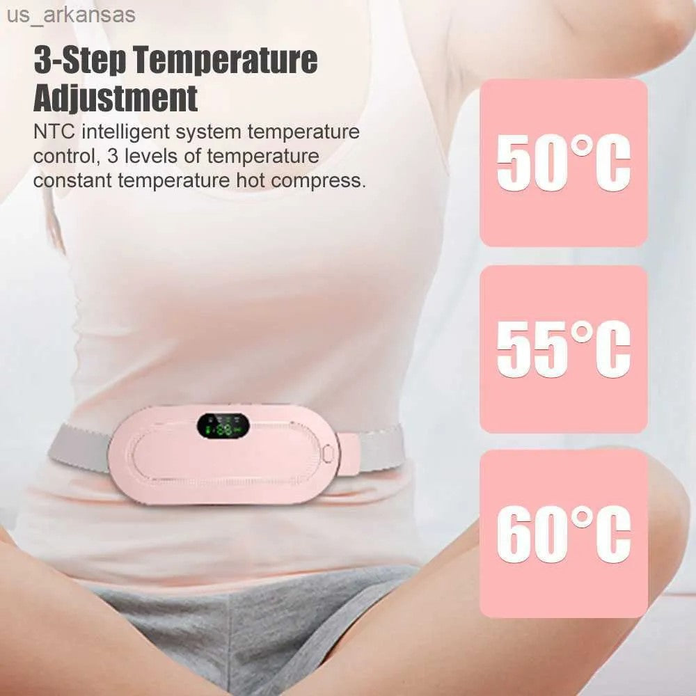 Digital Period Heating Pad & Vibrating Massage Belt | 3 Heat Levels & 4 Massage Modes | Menstrual Cramp Relief
