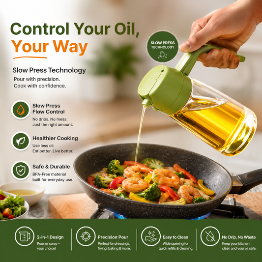 2in1 Oil Sprayer Glass Bottle For Cooking Anti Leakage Olive Oil Storage Bottle For Bbq Air Fryer Salad Steak Kitchen Supplies